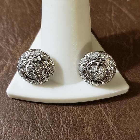 Geniune Diamonds Jewelry - 1.02 TCW GENIUNE DIAMOND EARRINGS IN .925